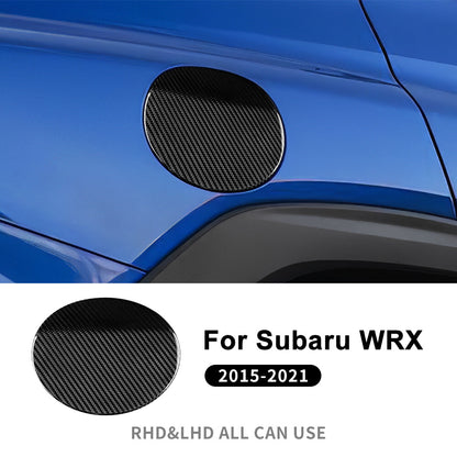 For Subaru WRX 2015-2021 REAL HARD Carbon Fiber Black Fuel Tank Gas Cap Cover - product view