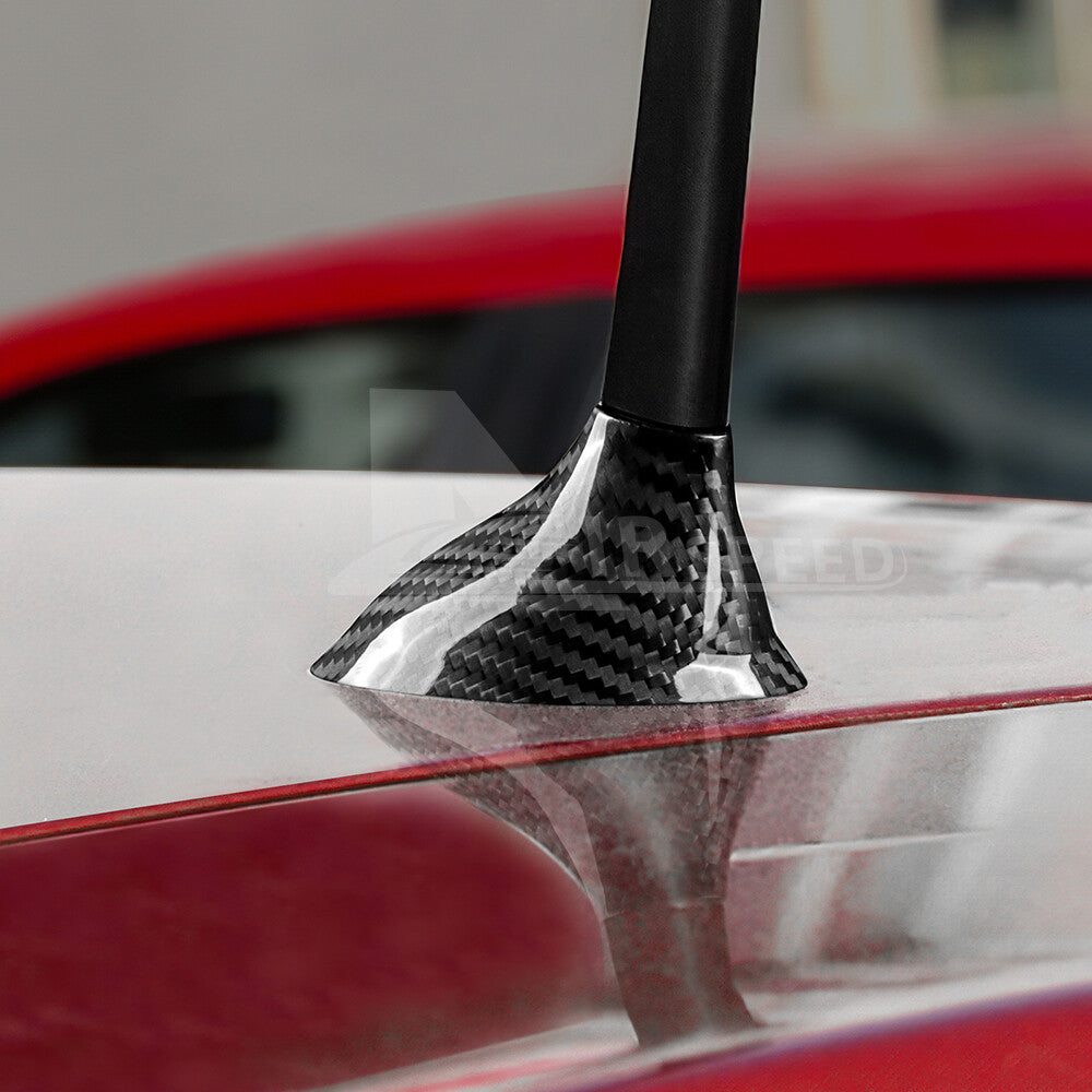 REAL Carbon Fiber Shark Fin Antenna Cover Black For Fiat 500 Abarth 595 12-2023 - detail view 4