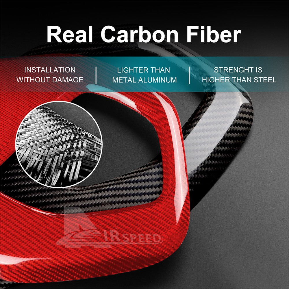 For Subaru BRZ Toyota GR86 2021-23 Rear Audio Frame Cover RED HARD Carbon Fiber - detail view 4