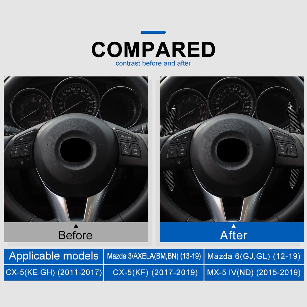 Steering Wheel Paddle Shifter Extension For Mazda 3 BM/BN 13-19 CX-5 KE/GH 11-17 - detail view 3