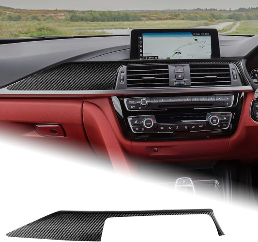 For BMW F30, F31, F32, F33, F34 & F36 Center Console Dashboard Strip Trim, Carbon Fiber - product view