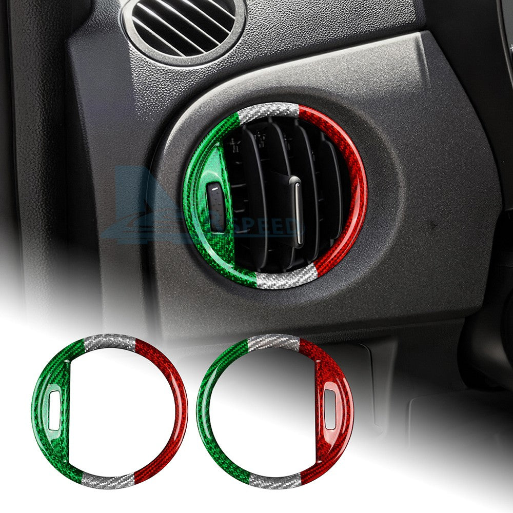Center Side Air Outlet Sticker For Fiat 500 Abarth 595 695 2016-24 Carbon Fiber - product view