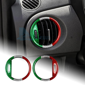 Center Side Air Outlet Sticker For Fiat 500 Abarth 595 695 2016-24 Carbon Fiber