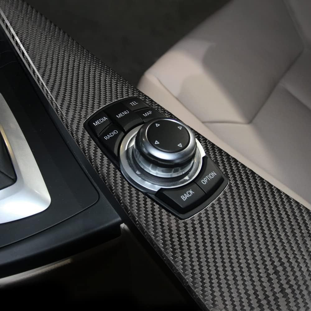 For 14-18 BMW F30 M3 F80 LHD Black Carbon Media Panel Trim - detail view 4