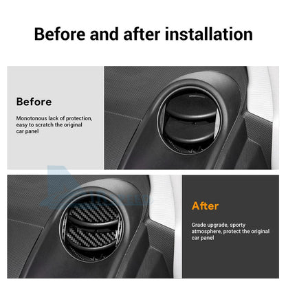 For Toyota Yaris 2006-2011 Dashboard Side Air Vent Outlet Stickers Carbon Fiber（U.S. Stock）