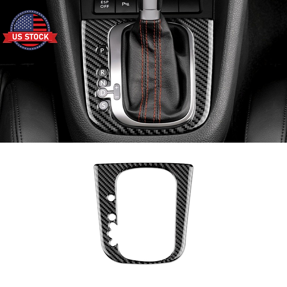 For Volkswagen Golf 6 2008-2013 Car Gear Shift Panel Sticker Black Carbon Fiber（U.S. Stock）