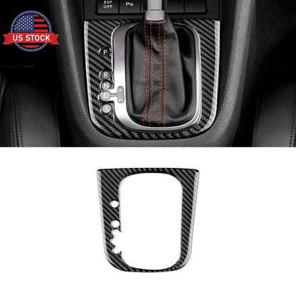 For Volkswagen Golf 6 2008-2013 Car Gear Shift Panel Sticker Black Carbon Fiber（U.S. Stock）