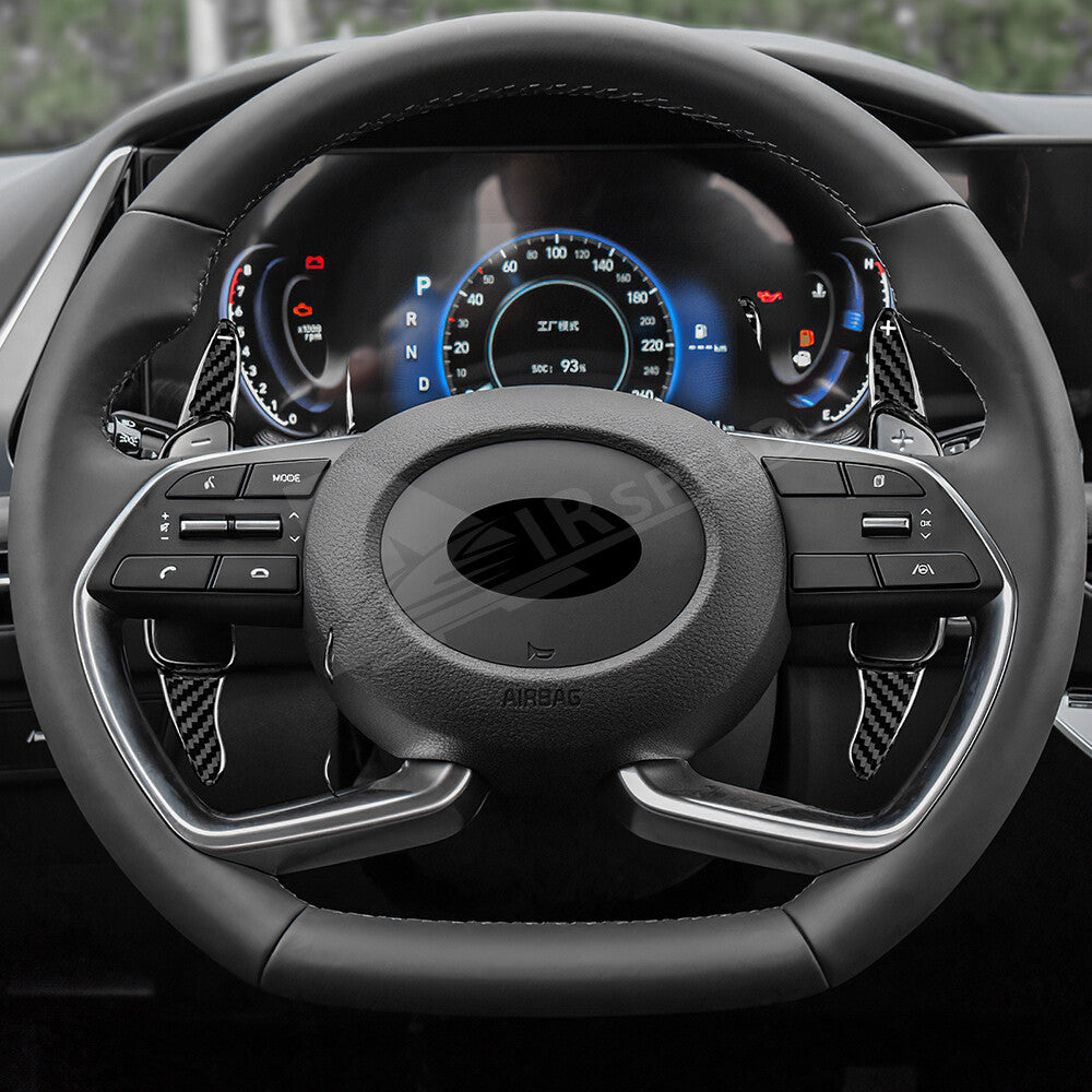 Real Carbon Fiber Paddle Shift Extension Trim For HYUNDAI Genesis G70 2015-2022