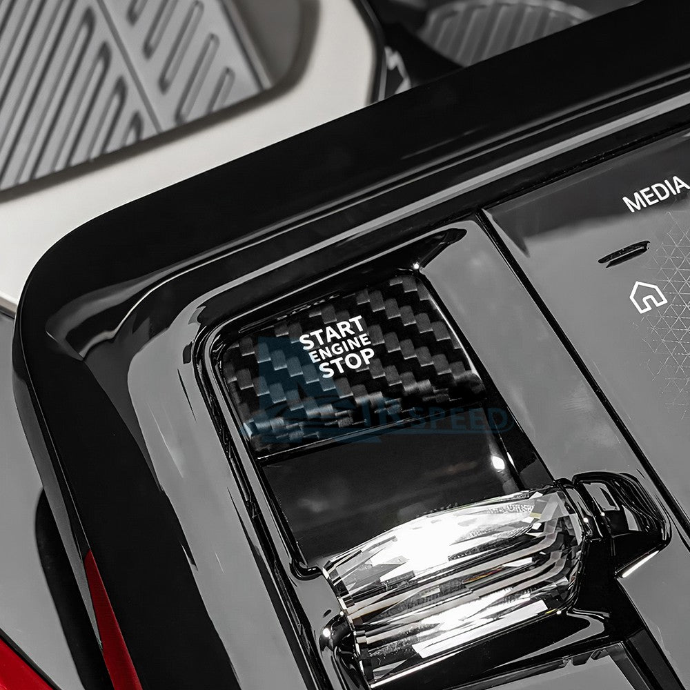 Center One-Click Start Sticker For BMW 5 Series G60 G70 2024-2025 Carbon Fiber - detail view 7