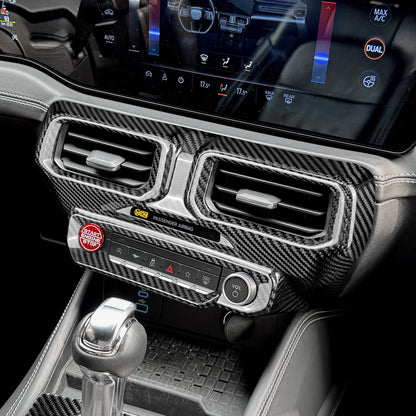 HARD Carbon Fiber Car Center Console Frame Cover Trim for Ford Mustang 2024-2027 - detail view 7