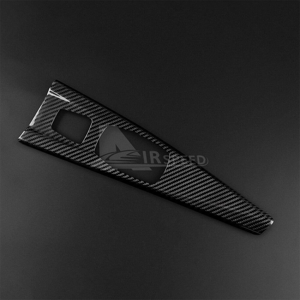 For BMW F33 F83 2013-2020 Car Center Multimedia Panel Cover Black Carbon Fiber