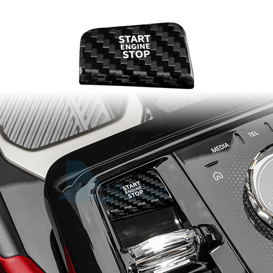 Center One-Click Start Sticker For BMW 5 Series G60 G70 2024-2025 Carbon Fiber - product view