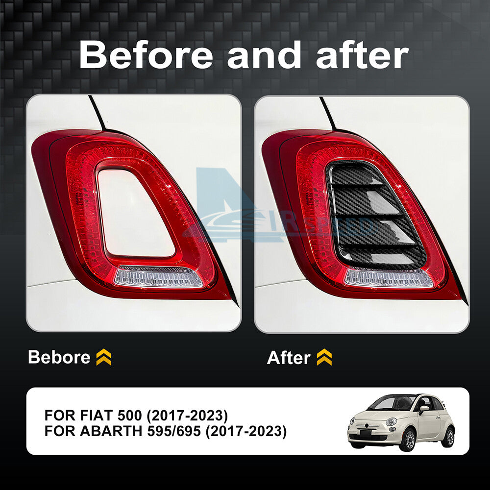 Hard Carbon Fiber Interior Rearview Mirror Cover For Fiat 500 Abarth 595 2017-23 - detail view 3