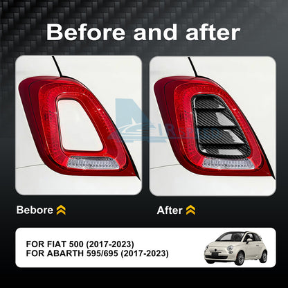 Hard Carbon Fiber Interior Rearview Mirror Cover For Fiat 500 Abarth 595 2017-23 - detail view 3