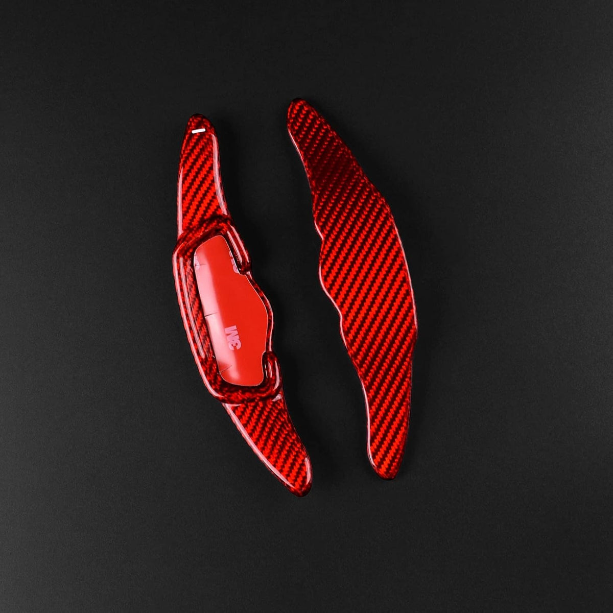 For Kia K5 2020-25 Real Carbon Fiber Red Steering Wheel Paddle Shifter Extension - detail view 4