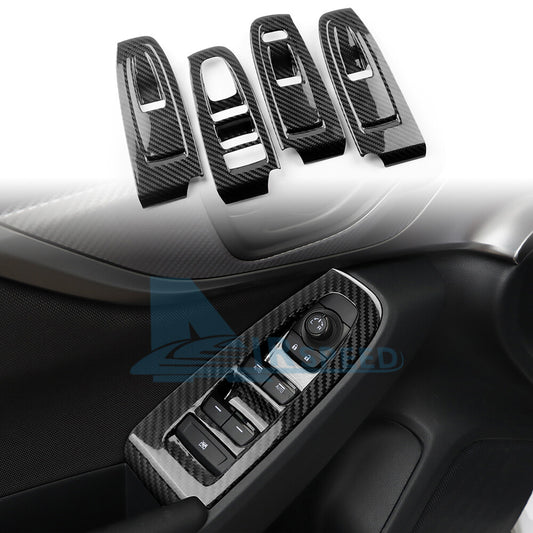 REAL HARD Carbon Fiber Black Window Control Button Cover For Subaru BRZ 2022-2023 - product view