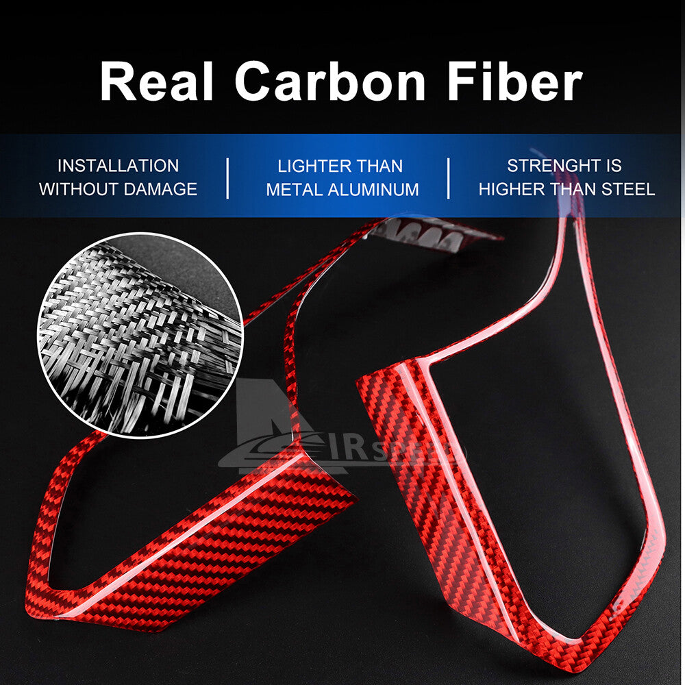 For Corvette C8 20-2023 Steering Wheel Outer Frame Cover REAL HARD Carbon Fiber