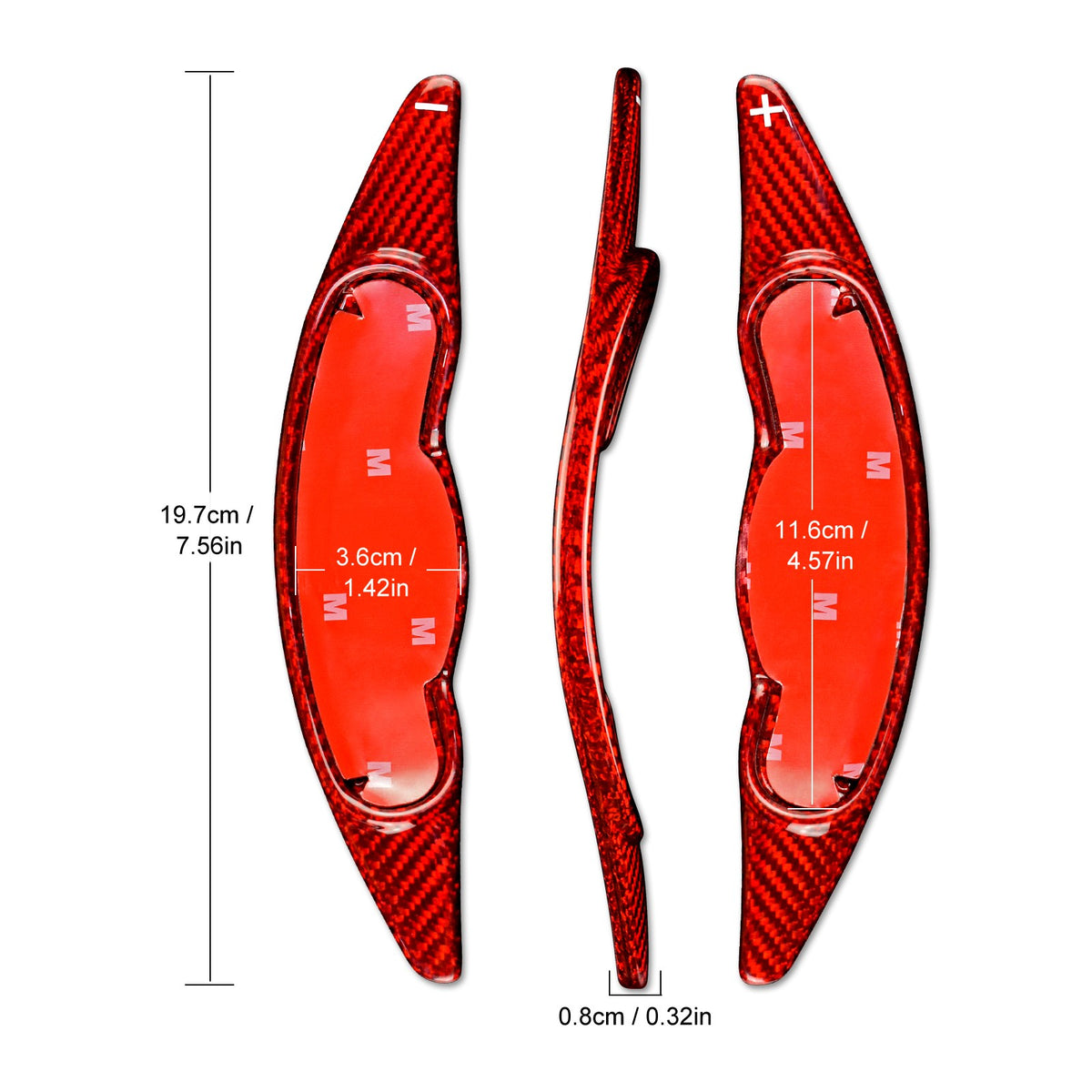 For Mini F55 F56 13-19 F54 F57 14-19 Red Steering Wheel Paddle Shifter Extension - detail view