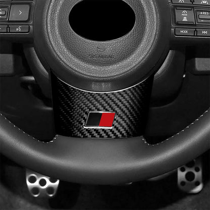 Black Carbon Fiber Car Steering Wheel Chin Cover for Toyota GR Yaris 2020-2026 - detail view 8
