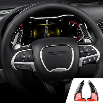 Carbon Fiber Steering Wheel Paddle Shifter Cover For Challenger Charger Durango