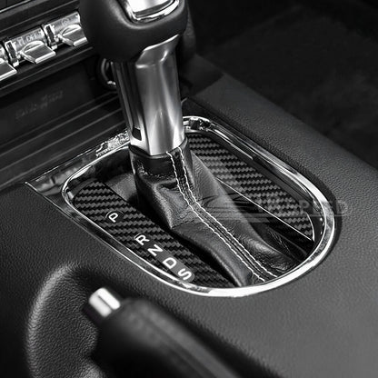 For Ford Mustang 2015-2023 Gear Shift Console Panel Cover REAL HARD Carbon Fiber - detail view 4
