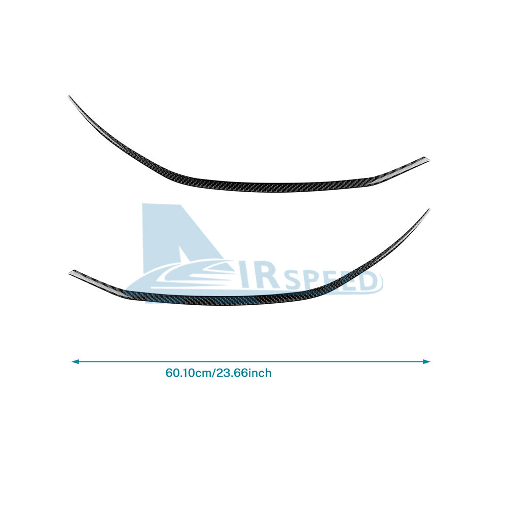 Headlight Eyebrow Eyelid Strip Cover Trim For Ford Mustang 2024-25 Carbon Fiber - FREE GIFT