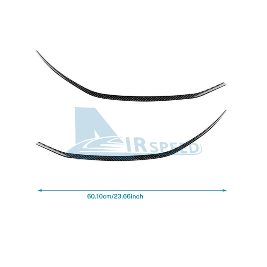 Headlight Eyebrow Eyelid Strip Cover Trim For Ford Mustang 2024-25 Carbon Fiber - FREE GIFT