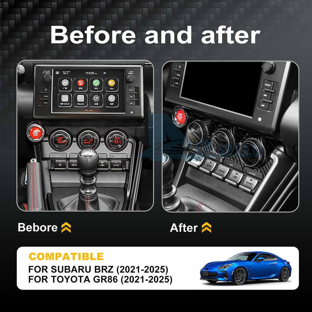 Air Conditioning Knob Button Frame Cover Hard Carbon Fiber for BRZ GR86 2021-25 - detail view 3