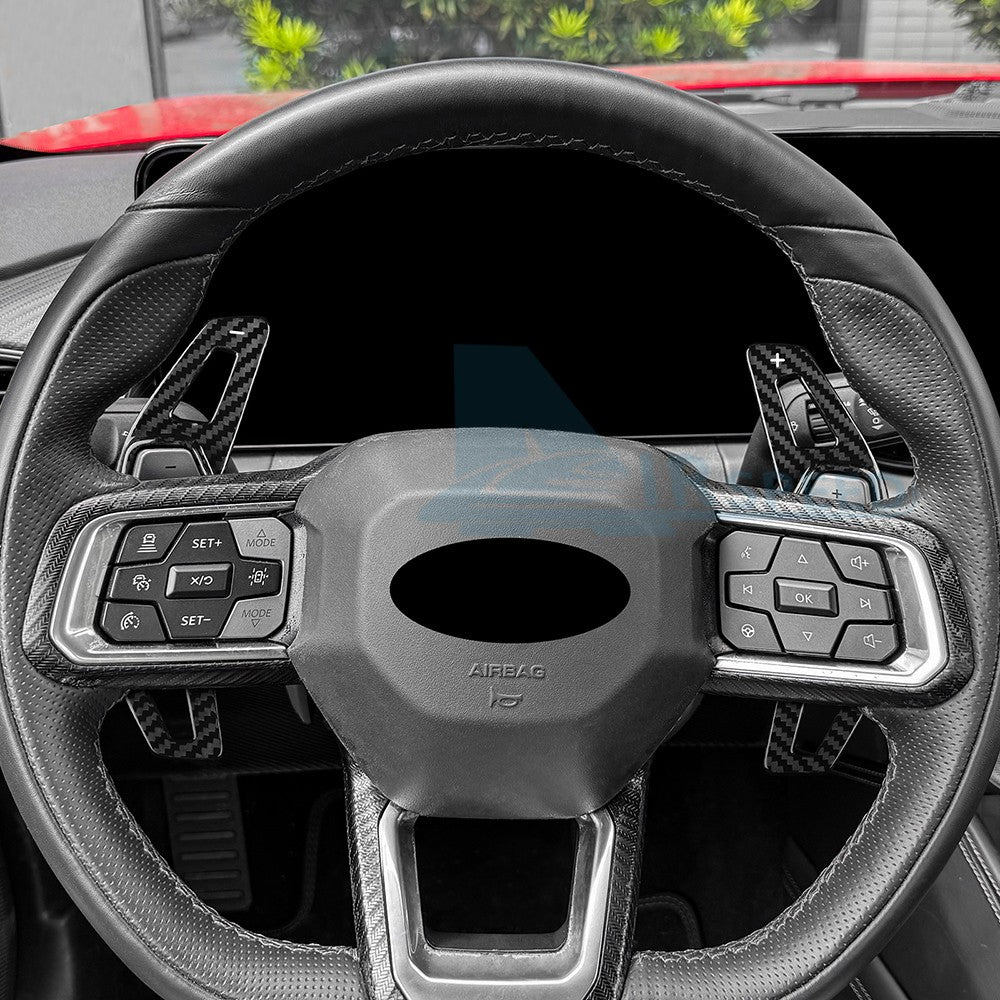 For Ford Mustang 2024-2026 Steering Wheel Paddle Shifter Extension Carbon Fiber - detail view 6