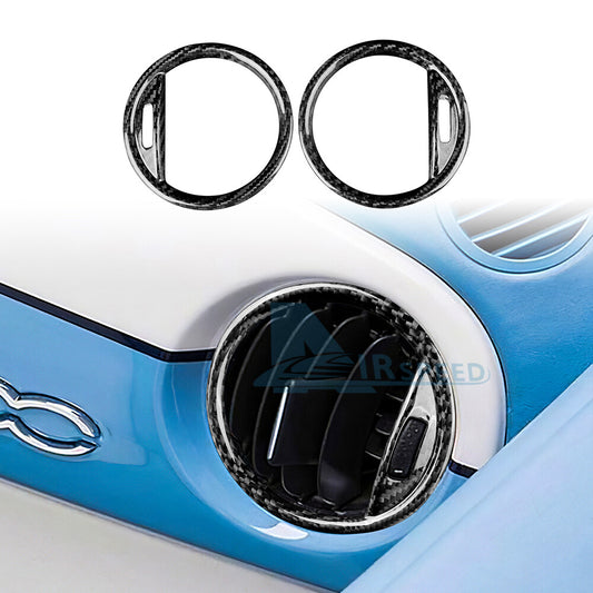 Real Hard Carbon Fiber Air Vent Ring Cover Trim For Fiat 500 Abarth 595 2016-23 - product view