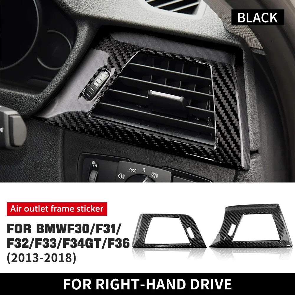 For BMW 3 Series F30 M3 F80 2013-2018 Air Vent Frame Trim Dry Carbon Black RHD - detail view 7