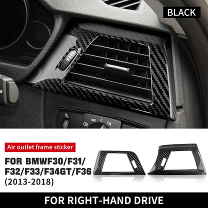 For BMW 3 Series F30 M3 F80 2013-2018 Air Vent Frame Trim Dry Carbon Black RHD - detail view 7