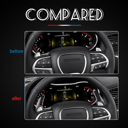 Carbon Fiber Steering Wheel Paddle Shifter Cover For Challenger Charger Durango