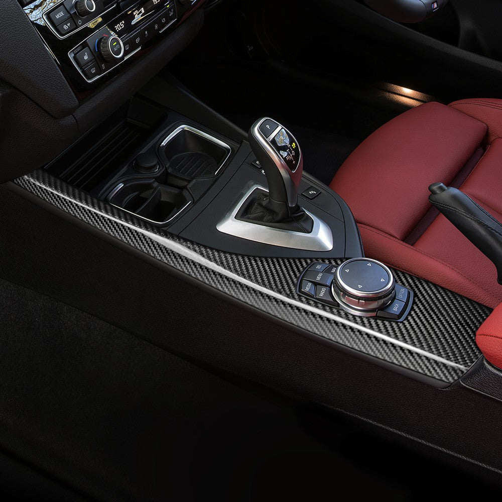 For BMW F20/F21/F22 10-19 Center Console Panel Cover Sticker Real Carbon Fiber - detail view 4