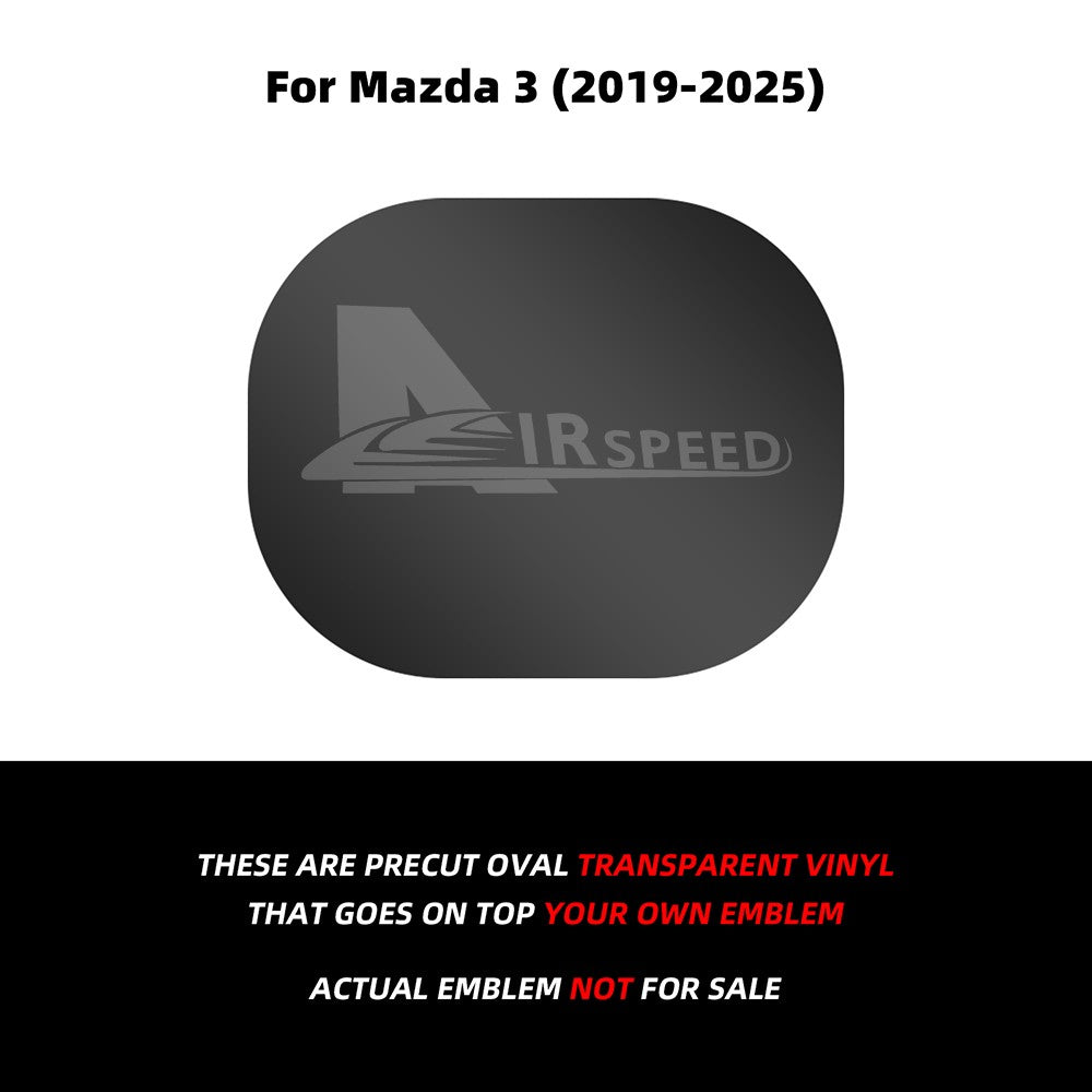 Smoked vinyl decals for the 2019–2025 Mazda 3 emblem - FREE GIFT