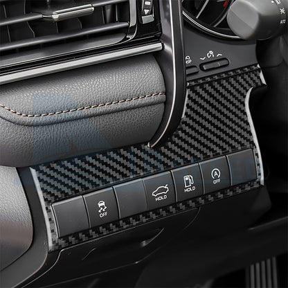 Black Car Headlight Switch Panel Sticker Carbon Fiber For Toyota Camry 2018-2024（U.S. Stock）