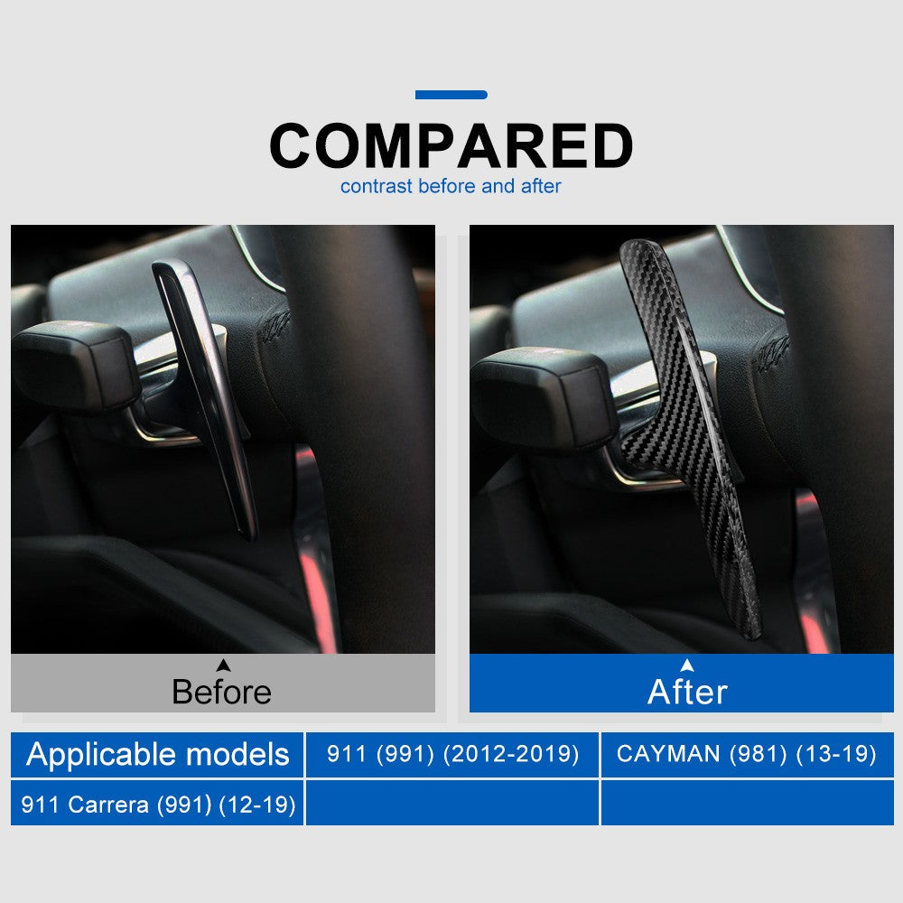 For Porsche 911 12-19 Cayman 13-19 Black Steering Wheel Paddle Shifter Extension - detail view 3