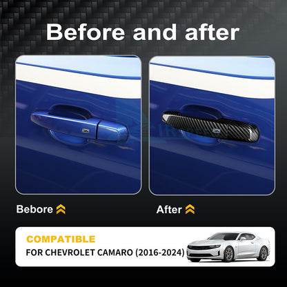 For Chevrolet Camaro 2016-2024 HARD Carbon Fiber Exterior Door Handle Cover Trim