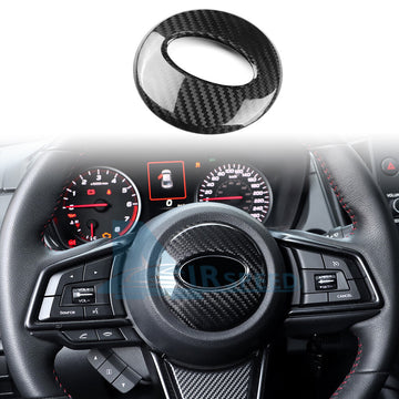 Steering Wheel Center Logo Cover REAL HARD Carbon Fiber For Subaru WRX 2022-2023
