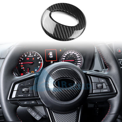 Steering Wheel Center Logo Cover REAL HARD Carbon Fiber For Subaru WRX 2022-2023 - product view