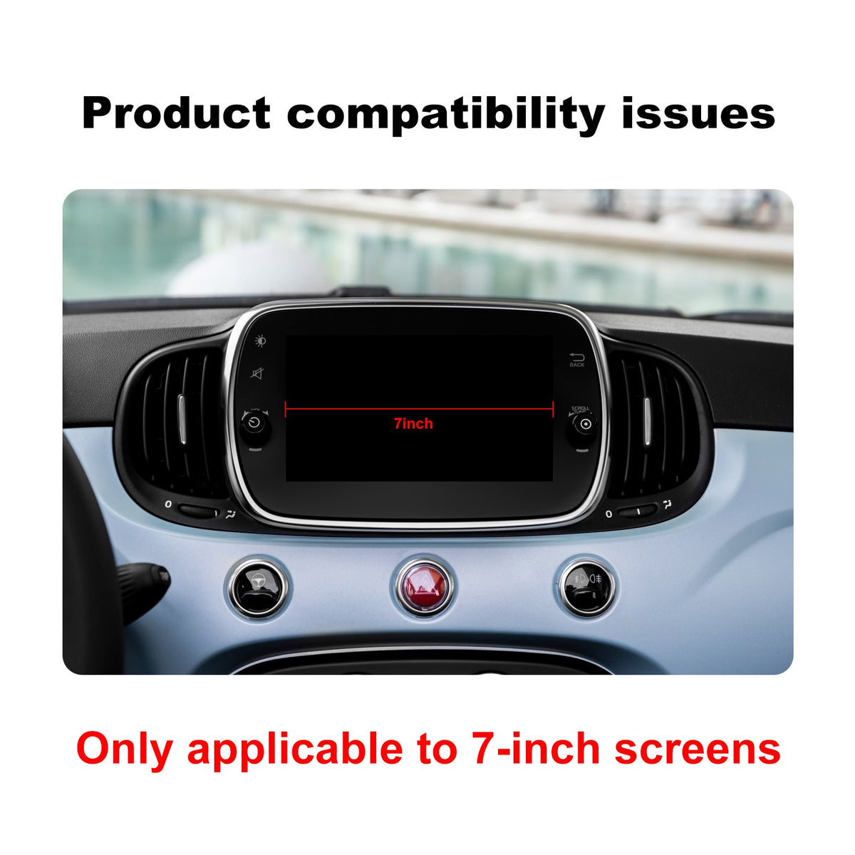 Center Screen Frame Cover For FIAT 500 Abarth 595 695 2016-2024 Carbon Fiber - detail view 3