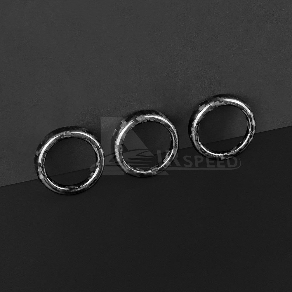 Carbon Fiber Warning Light Button Cover for FIAT 500 2008-2023 Abarth 595 12-23 - detail view 9