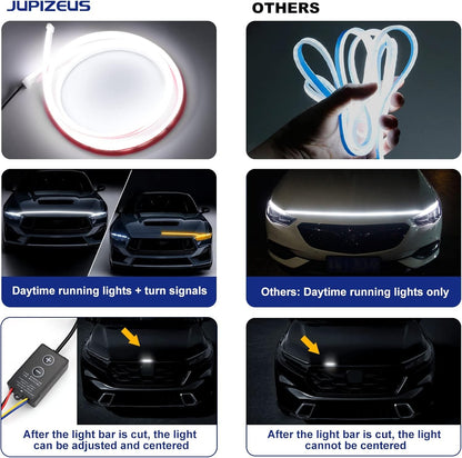 For Universal 1.8M White Yellow Two Tone Engine Hood LED Strip - FREE GIFT