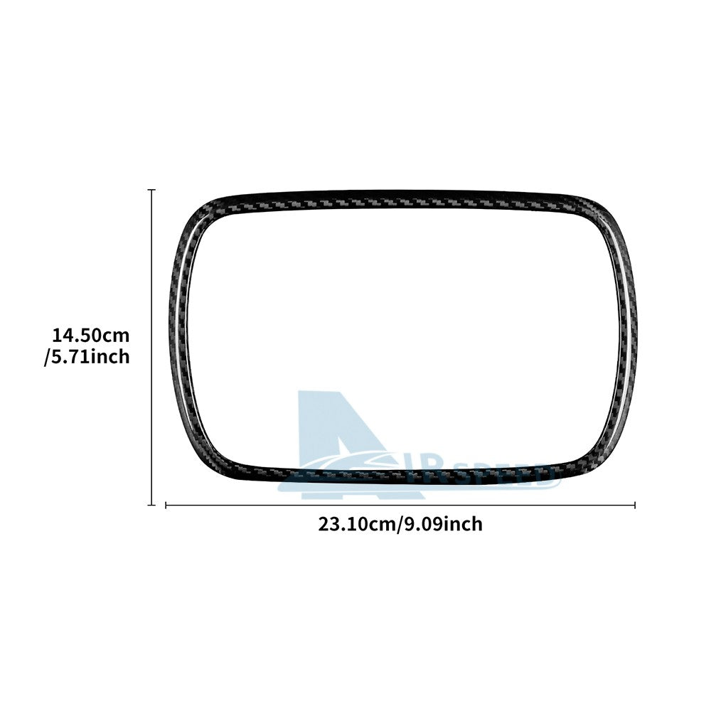 For FIAT 500 Abarth 595 2016-2024 Car Navigation Frame Cover Carbon Fiber Black - detail view 3