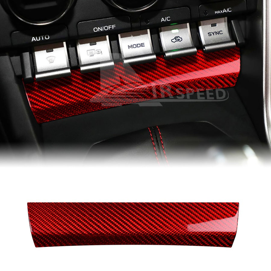 Air Conditioner Button Lower Cover Red Hard Carbon Fiber for BRZ GR86 2021-2025