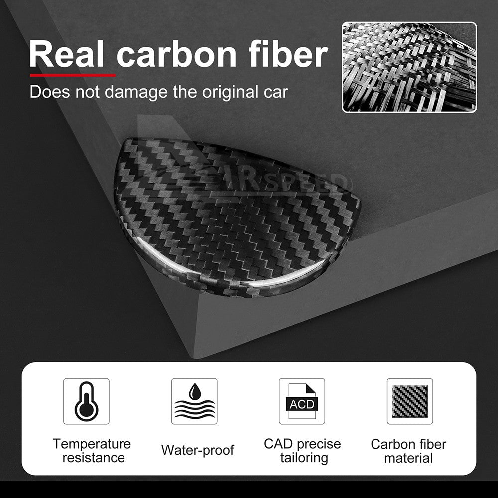 Black Carbon Fiber Passenger Glove Box Switch Cover Trim for FIAT 500 2011-2023 - detail view 4
