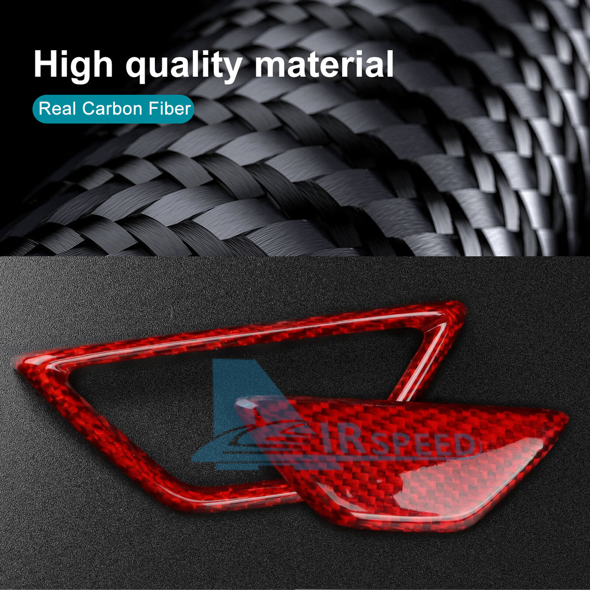 For Corvette C8 2020-2024 REAL HARD Carbon Fiber Armrest Box Button Cover RED