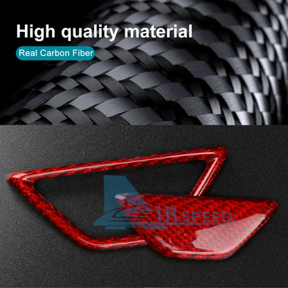 For Corvette C8 2020-2024 REAL HARD Carbon Fiber Armrest Box Button Cover RED
