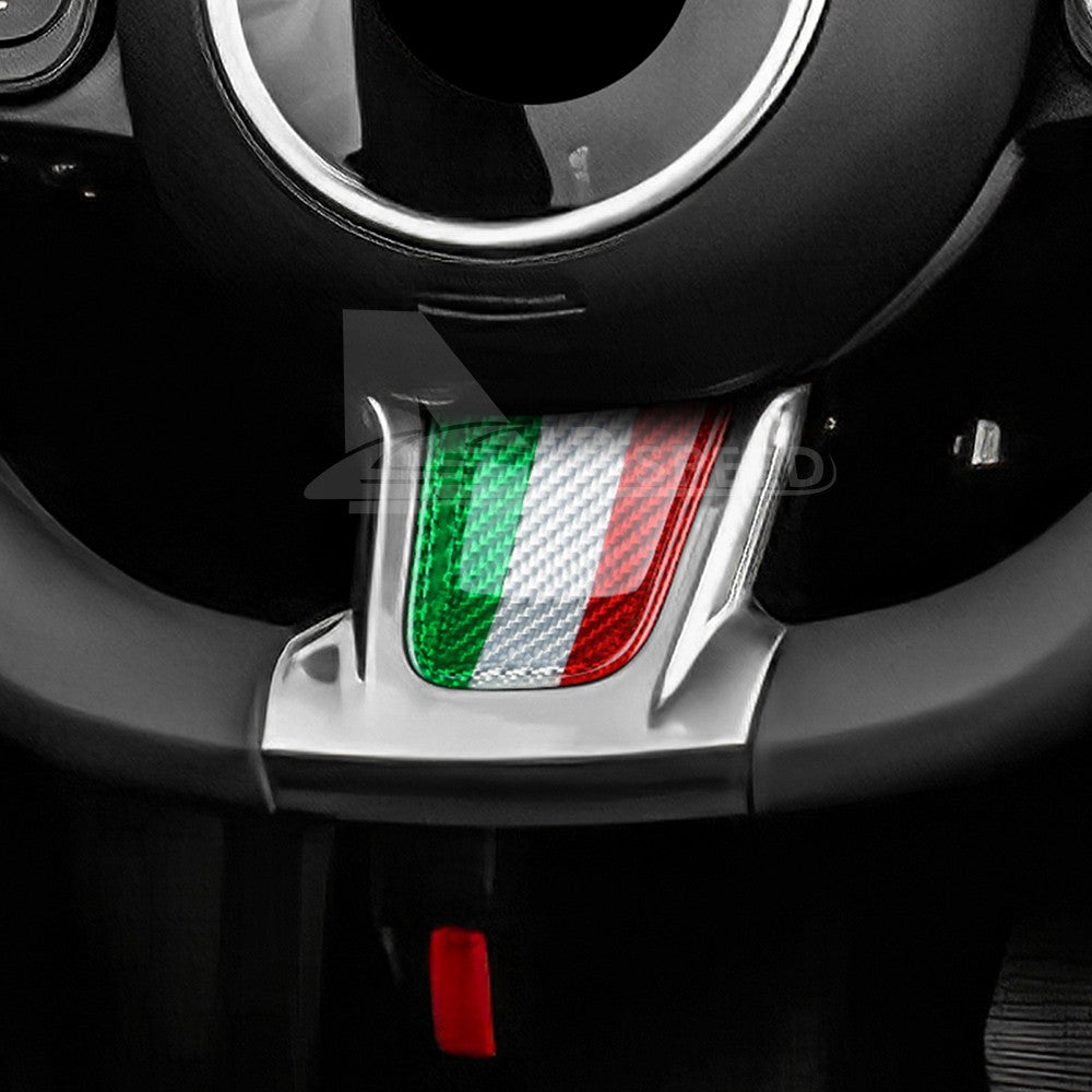 Steering Wheel Interior Chin Sticker Italy Flag For FIAT 500 Abarth 595 20-23 - detail view 8