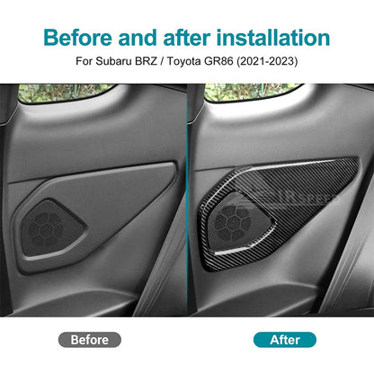 For Subaru BRZ Toyota GR86 2021-2023 Rear Audio Frame Cover HARD Carbon Fiber - detail view 3